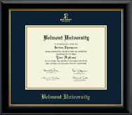 Belmont University diploma frame - Gold Embossed Diploma Frame in Onyx Gold