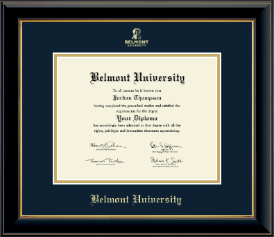 Belmont University diploma frame - Gold Embossed Diploma Frame in Onyx Gold