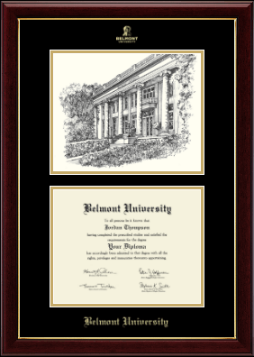 Belmont University diploma frame - Campus Scene Diploma Frame in Gallery