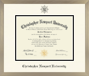 Christopher Newport University diploma frame - Icon in Light Champagne