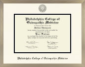 Philadelphia College of Osteopathic Medicine diploma frame - Icon in Light Champagne