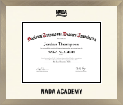 National Automobile Dealers Association certificate frame - Icon in Light Champagne