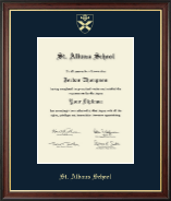 St. Albans School diploma frame - Gold Embossed Diploma Frame in Studio Gold