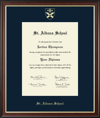 St. Albans School diploma frame - Gold Embossed Diploma Frame in Studio Gold