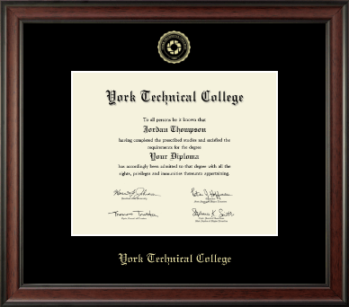 York Tech diploma frame - Gold Embossed Diploma Frame in Studio