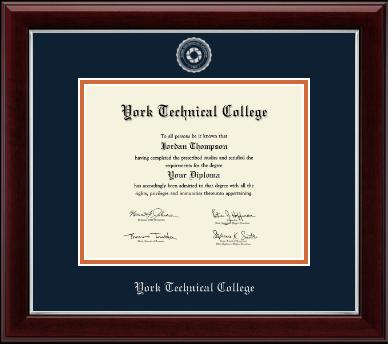 York Tech diploma frame - Silver Embossed Diploma Frame in Gallery Silver