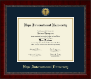 Hope International University diploma frame - Gold Engraved Medallion Diploma Frame in Sutton