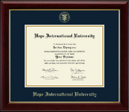 Hope International University diploma frame - Gold Embossed Diploma Frame in Gallery
