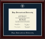 Hope International University diploma frame - Silver Embossed Diploma Frame in Gallery Silver