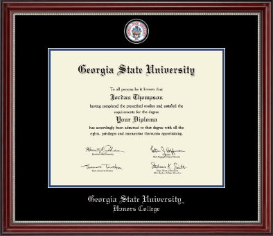 Georgia State University diploma frame - Masterpiece Medallion Diploma Frame in Kensington Silver