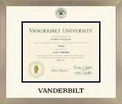 Vanderbilt University diploma frame - Icon in Light Champagne