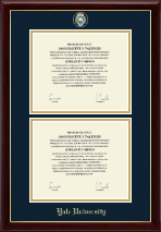 Yale University diploma frame - Masterpiece Medallion Double Diploma Frame in Gallery