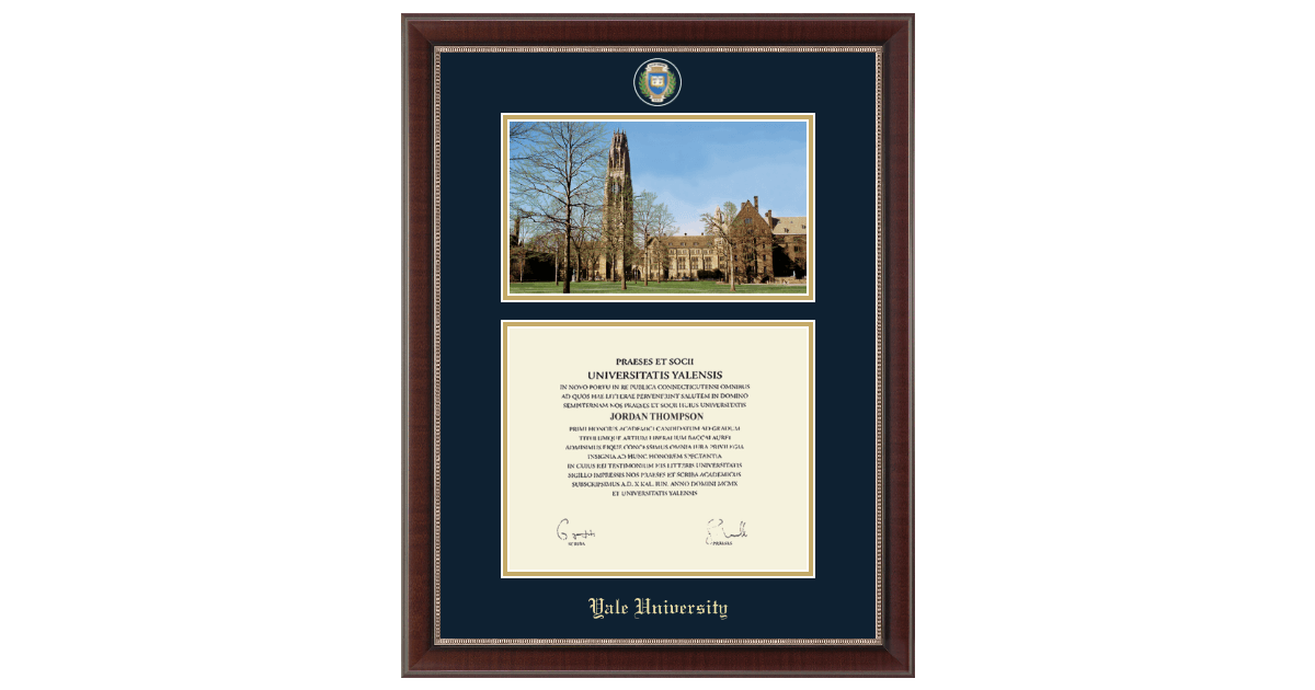 Campus Scene Masterpiece Diploma Frame in Chateau Yale University