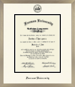 Furman University diploma frame - Icon in Light Champagne