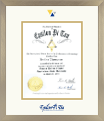 Epsilon Pi Tau certificate frame - Dimensions Certificate Frame in Light Champagne