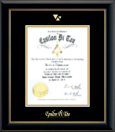 Epsilon Pi Tau certificate frame - Gold Embossed Certificate Frame in Onyx Gold