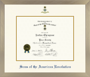 Sons of the American Revolution certificate frame - Icon Certificate Frame in Light Champagne