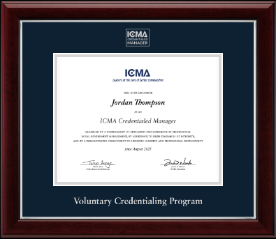 International City County Management Association certificate frame - Silver Embossed Certificate Frame in Gallery Silver