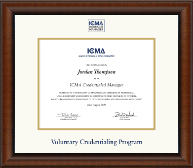 International City County Management Association certificate frame - Dimensions Certificate Frame in Austin