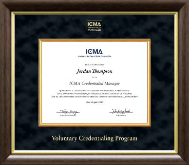 International City County Management Association certificate frame - Presidential Embossed Certificate Frame in Hampshire