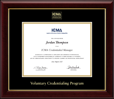 International City County Management Association certificate frame - Gold Embossed Certificate Frame in Gallery