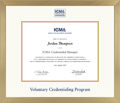International City County Management Association certificate frame - Dimensions Certificate Frame in Chardonnay
