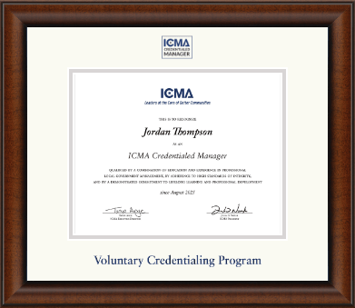 International City County Management Association certificate frame - Dimensions Certificate Frame in Austin
