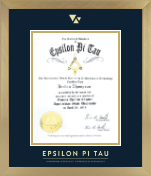 Epsilon Pi Tau certificate frame - Gold Embossed Certificate Frame in Chardonnay
