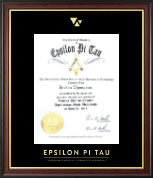 Epsilon Pi Tau certificate frame - Gold Embossed Certificate Frame in Studio Gold