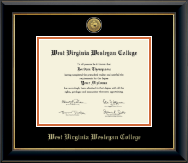 West Virginia Wesleyan College diploma frame - Gold Engraved Medallion Diploma Frame in Onyx Gold