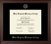 West Virginia Wesleyan College diploma frame - Gold Embossed Diploma Frame in Studio