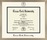 Texas Tech University diploma frame - Icon in Light Champagne