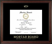 Mortar Board National College Honor Society certificate frame - Gold Embossed Certificate Frame in Studio