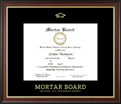 Mortar Board National College Honor Society certificate frame - Gold Embossed Certificate Frame in Studio Gold