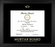 Mortar Board National College Honor Society certificate frame - Gold Embossed Certificate Frame in Arena