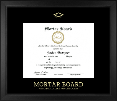Mortar Board National College Honor Society certificate frame - Gold Embossed Certificate Frame in Arena