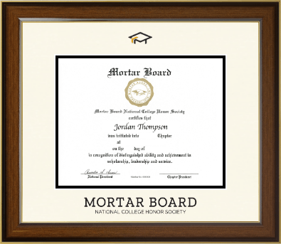 Mortar Board National College Honor Society certificate frame - Dimensions Certificate Frame in Westwood
