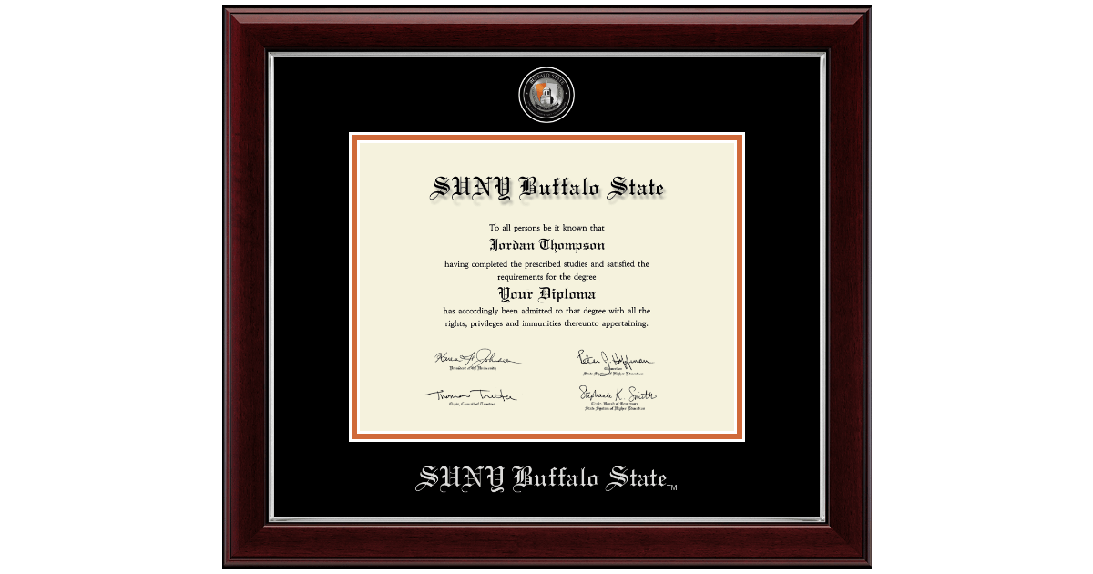 Masterpiece Medallion Diploma Frame in Gallery Silver Buffalo State