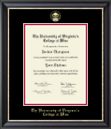 The University of Virginia's College at Wise diploma frame - Gold Embossed Diploma Frame in Noir
