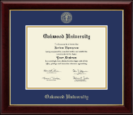 Oakwood University diploma frame - Gold Embossed Diploma Frame in Gallery