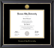Kansas City University diploma frame - Gold Engraved Medallion Diploma Frame in Noir