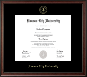 Kansas City University diploma frame - Gold Embossed Diploma Frame in Studio