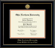 Ohio Northern University diploma frame - Gold Engraved Medallion Diploma Frame in Onyx Gold