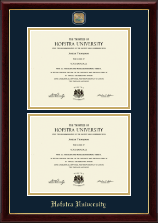 Hofstra University diploma frame - Masterpiece Medallion Double Diploma Frame in Gallery