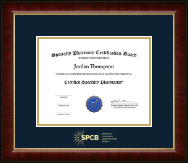 Specialty Pharmacy Certification Board certificate frame - Gold Embossed Certificate Frame in Murano