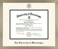 The University of Mississippi diploma frame - Icon in Light Champagne