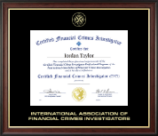 International Association of Financial Crimes Investigation certificate frame - Gold Embossed Certificate Frame in Studio Gold