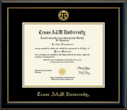 Texas A&M University diploma frame - Gold Engraved Medallion Diploma Frame in Onyx Gold