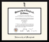University of Maryland Baltimore diploma frame - Icon in Gotham
