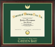 University of Wisconsin Green Bay diploma frame - Gold Embossed Diploma Frame in Studio Gold